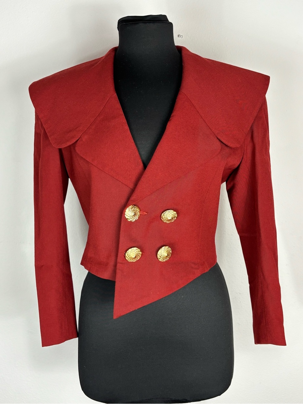 Vitg Zaiko Muraoka Wool Cropped Military Jacket Sailor Collar Red
Avant US 6/8